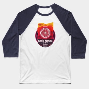 Sunset Pier - Santa Monica Pacific wheel (red sunset) Baseball T-Shirt